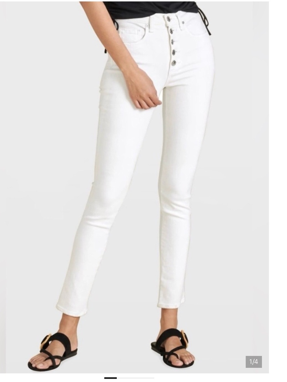 Veronica Beard Debbie Skinny High Rise Jeans with Button Fly Size 25/0